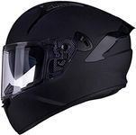 VCOROS Full Face Motorcycle Helmet X9 with Inner Sun Visor and Bluetooth Ready Speaker Pockets DOT Approved Motorbike Moto Street Bike Racing Helmet(Matte Black, M)