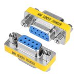 ENUODA 2 Pack 9 Pin DB9 Connector, Female to Female Mini Gender Changer Adapter - RS232 Serial Cable Coupler for Data Transfer