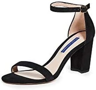 Stuart Weitzman Women's Nearlynude Sandals, Black, 8