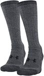 Under Armour Adult Hitch Coldgear Boot Socks, 2-Pairs, Pitch Gray/Black, Medium