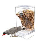 No Mess Bird Feeders Automatic Parrot Feeder Drinker Acrylic Seed Food Container