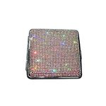 Bling Bling Crystal Cigarette Case, MoreChioce Stainless Steel Car Cigarette Box Sparkling Rhinestones Waterproof Cigarette Holder Pocket Box Portable 20 Capacity Cigarettes Storage Holder, Colorful