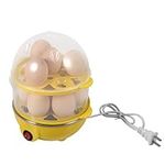 Egg Boiler Electric,Electric Egg Cooker, Double-Layer Egg Cooker Can Boil 14 Eggs with Automatic Closing Function, Stainless Steel Electric Steamer with Measuring Cup for Steaming Eggs,Corn, H(Yellow)