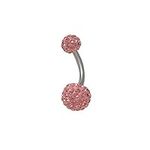 BodyJewelryOnline Pink Crystal Ferido Belly Button Ring