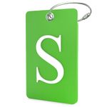 Luggage Tag Initial - Fully Bendable Tag w/Stainless Steel Loop (Letter S)