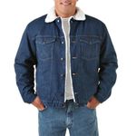 Wrangler Men's Cowboy Cut Western Lined Denim Jacket, Denim/Sherpa, X-Large