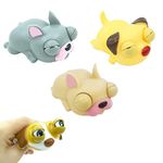 3Pc Funny Dog Pinch Toy Squishy Squeeze Toy with Pop Out Eyes,Animals Eye Popping Stress Toy,Stress Relief Toys Fidget Toy Christmas Stocking Fillers for Kids Boys Girls Adults Autistic Birthday Gifts