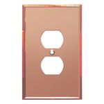 LIDER Duplex Receptacle Wall Plate, Mirrored Outlet Cover for Duplex Outlet, Plexiglass Outlet Cover, Reflective Finish, Acrylic Glass, Modern Upgrade, Oversized 1-Gang 5.25" x 3.44", Rose Gold