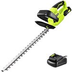 SnapFresh 20V Cordless Hedge Trimmer - 22" Dual-Action Blade, Hedge Trimmer Cordless with 2.0Ah Battery and Charger, Grass Trimmer