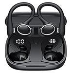 Wireless Earbuds Bluetooth 5.3 Earphones 50Hrs Playtime,Over-Ear Earphones with Earhook Sports Headphones IPX7 Waterproof HiFi Stereo Built-in Mic with LED Digital Display for Sports Running Workout