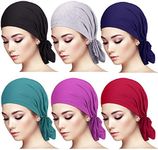 6 Pieces Head Scarf for Women Slip 