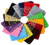 12pcs Bandanas 22 X 22 Inch 100% Cotton Novelty Double Sided Print Paisley Cowboy Bandana Party Favor Scarf Headband Handkerchiefs
