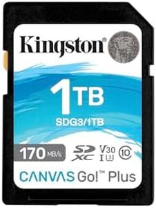Kingston Canvas Go! Plus SD Cards 1TB SDXC 170R C10 UHS-I U3 V30