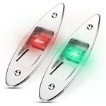 Fydun navigation lights for boats 12V LED Flush Mount Side Bow Navigation Signal Light 2Pcs 120° Lamp for Marine Boat Yacht Green 61.5lm&Red 19lm Boat Nav Lights