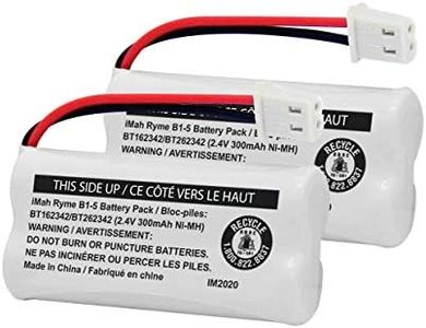 iMah BT162342/BT262342 2.4V 300mAh Ni-MH Cordless Phone Battery Pack, Also Compatible with BT183342/BT283342 AT&T EL52351 TL90070 VTech CS5119 DS6511 DS6722 LS6305 Handset, 2-Pack