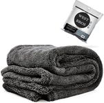 WEST BROS Microfiber Car Drying Towel 1300 GSM Double Twist Pile – Premium Extra Large Auto Wash Towel for Cars Trucks SUV - Super Absorbent Detailing Cleaning Cloth XL 40x24 1-Pack (Navy)