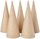 Creativ 265061 5-Piece 20 cm Papier Mache Cones, Beige