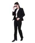 RAJO Casual and Formal Blazer for Women Cotton Blend Lycra Febric Regular Fit Stylish Coat for Women's Black (Size:- L)