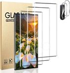 3+2 Pack Galaxy Note 10 Plus Tempered Glass Screen Protector 2 Pack Camera Lens Protector 3D Curved Glass 9H Hardness Scratch Resistant HD Clear Fingerprint Unlocking for Samsung Galaxy Note 10 Plus