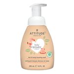 ATTITUDE 2-in-1 Hair and Body Foaming Baby Wash, EWG Verified Shampoo Soap, Dermatologically Tested, Made with Naturally Derived Ingredients, Vegan, Orange and Pomegranate, 295 mL