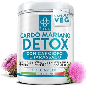 Cardo Mariano Tarassaco E Carciofo 180 Capsule PiuLife® 2 Al Giorno, 400mg Silimarina Per Dose, Detox Fegato E Intestino, Estratto Di Carciofo Depurativo, Con Zinco Antiossidante Forte