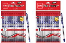 Cello Pinpoint Blue Lightweight Grip Ball Pens, Set of 10 | Best for Students (Pack of 2)