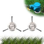 Ellxen 2 Pcs Steel Wire Grass Trimmer Head, Cutter Brush Cutter Wire Weed Blade for Garden Lawn Trimmer Head Lawn Mower Power Tool (3 Heads)