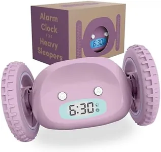 CLOCKY Extra Loud Alarm Clock for Heavy Sleepers on Wheels Rolls Runs Away Vibrating, Easy To Set Super Smart Snooze Digital Bed Shaker Alarm Clock Funny Gift for Adults Kids Teens Bedrooms (Lavender)