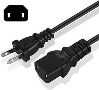 Sliq Gaming [UL Listed] 2 Prong AC Power Cable Cord - for Xbox One Original, Xbox 360 E, PlayStation 3 & PS4 Slim & Pro (6 Feet)