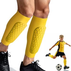 XZQTIVE Soccer Shin Guards Shin Defender for Kids Youth Adult, Ski Shin Guards Calf Compression Sleeve with Honeycomb Shin Pads
