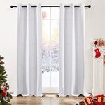 Deconovo White Curtains Thermal Insulated Room Darkening Curtains Eyelet Blackout Curtains for Girls Bedroom Silver Grey 42 x 63 Inch 2 Panels