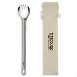 TITECOUGO Titanium Spork, Camping Long Spork Titanium Reusable Multitool Lightweight Camp Outdoors Hiking Travel Convenient Picnic Spoon Fork for Men Women Portable Flatware 1 Pack