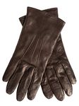 EEM touchscreen gloves AMELIE for ladies made of genuine leather with a warm fleece lining, brown, size M