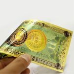 SPART - BTC Physical Bitcoin Cryptocurrency Gold Foil Un-Currency Money Model in Envelope Collections - Souvenir Collection Gift - Size (Approx):15.5cm 7.5cm