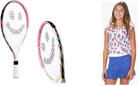 Street Tennis Club Girls 19 Inch Tennis Racket and Tennis Dress Outfit Small Bundle for 5-6 Years Girls