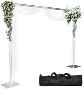 Kinchoix Pipe and Drape Backdrop Stand 10ftx10ft Adjustable Background Support System Heavy Duty Background Stand for Wedding Banquet Decorations Silvery