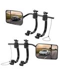 CEMOFE Convex Caravan Towing Mirror Caravan Mirrors for Cars Wing Mirror Extensions for Caravan Universal Adjustable Dual Convex Mirror with Clamps & Rubber Straps for 4x4 Motorhome RV Vans Pair