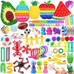 Paochocky Fidget Toy Set, 62PCS With Box Fidget Toys Pack, Sensory Anxiety Decompression Toys for Autism ADHD, Fidget Toys In Rainbow Ball, Green Bug Toy Relaxing for Adults Kids Birthday Party Gift
