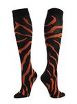 TCK Sports Krazisox Zebra Stripe Socks, Black/Orange, Medium