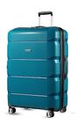 LUGGEX Checked Luggage with Wheels, PP Lightweight Expandable Medium Suitcases for Travelling (Teal, 28 Inch)