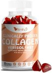 VITINITY VERISOL® HST+HA+VIT C Collagen Hard Chewy Gummies Clinically Proven Beauty.Firmer,Smoother Skin,Fewer Wrinkles,Reduced Cellulite.True Beauty from Within.The Look-Good Feel-Good -30 Day Supply