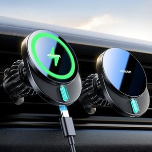 JOYROOM Support Telephone Voiture Induction 15W Charge Rapide, Chargeur Magsafe Voiture sans Fil Grille d'Aération, Chargeur Induction Voiture Magnetique pour iPhone 16/15/14/13/12 séries