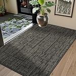 COSY HOMEER Nonslip Door Mat for Indoor, Absorbent Dirt Trapper Front Entryway Door Mat, 100% Polyester Welcome Entrance Mat Rug Modern Style, 60 x 90 cm, Grey