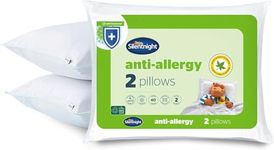 Silentnight Luxury Anti-Allergy Pillow Pack of Two – Anti Bacterial 2 Pack Pillow Pair with Luxurious Stitching and Soft Medium Support – Hypoallergenic and Machine Washable, White