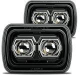 AUDEXEN New Brighter 160W 5x7 7x6 Inch Led Headlights Compatible with Jeep Wrangler XJ Cherokee YJ Trucks Replacement for H6054 H5054 H6054LL 69822 6052 6053, DOT Approved