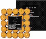 COCODOR Scented Tealight Candles - Honey Peach - 25 Pack - 4-5 Hour Extended Burn Time - Made in Italy - Cotton Wick - Room Décor & Office Décor, Home Fragrance, Gift