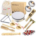 Stoie’s Wooden Music Set, Percussion Kids Musical Instruments, Montessori Unique Play Toddler Musical Instruments for Kids Ages 3, 5, 9, 12- Baby Musical Toys, Baby Musical Instruments