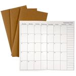 UNIQUE HM&LN Travelers Notebook Inserts Jan 2025 - Jun 2026, Weekly and Monthly Calendar Refills, TN Journal for writing, 3.75 x 6.75 in, Personal Size, Set of 3