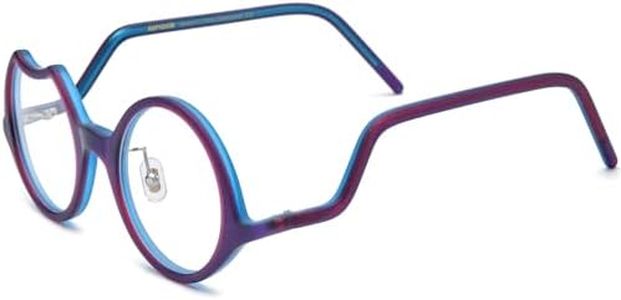 HEPIDEM Multicolor Acetate Glasses Frame Women,Round Vintage Retro Optical Eyeglasses 9265, 9285 Matte Purple, 50-18-145