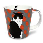 Leslie Gerry Porcelain Mug Black and White Cat